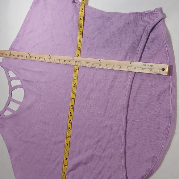 Allen B. By Allen Schwartz Women's Lavender Sweater Short Sleeve Size Medium - Picture 9 of 12
